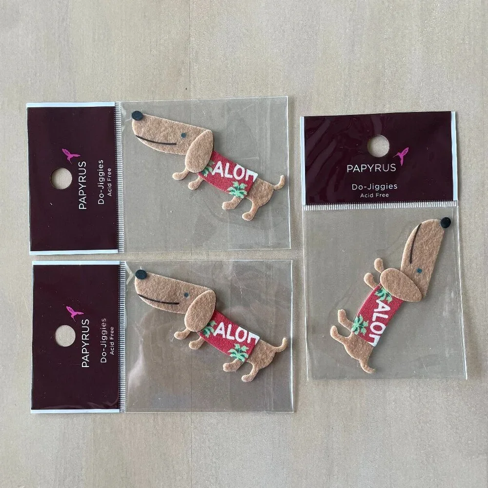 Papyrus Do-Jiggies Acid Free Hawaiian Aloha Dachshund‎ Weiner Stickers
